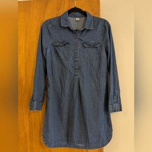 Old Navy Dark Blue Denim Shirt Dress